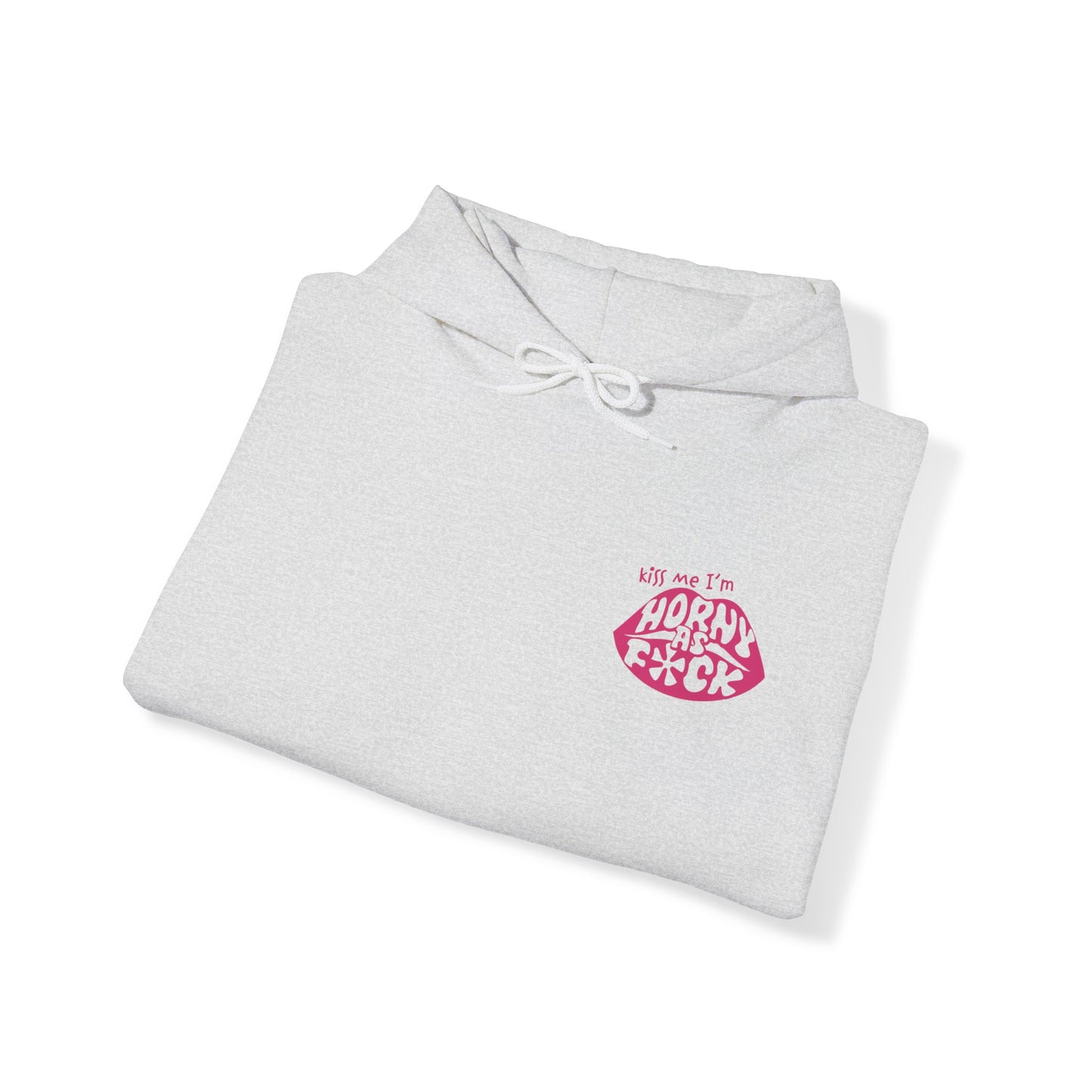 Kiss Me I'm Horny As F*ck Dark Pink Lips Hoodie
