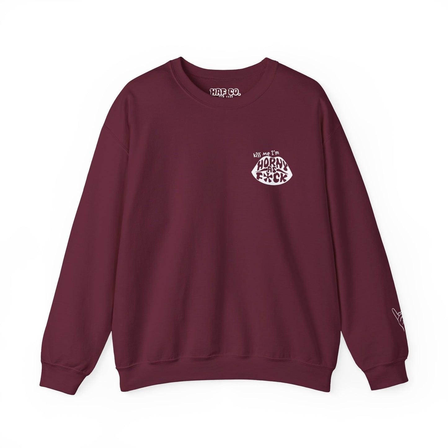 Kiss Me I'm Horny As F*ck Lips Crewneck