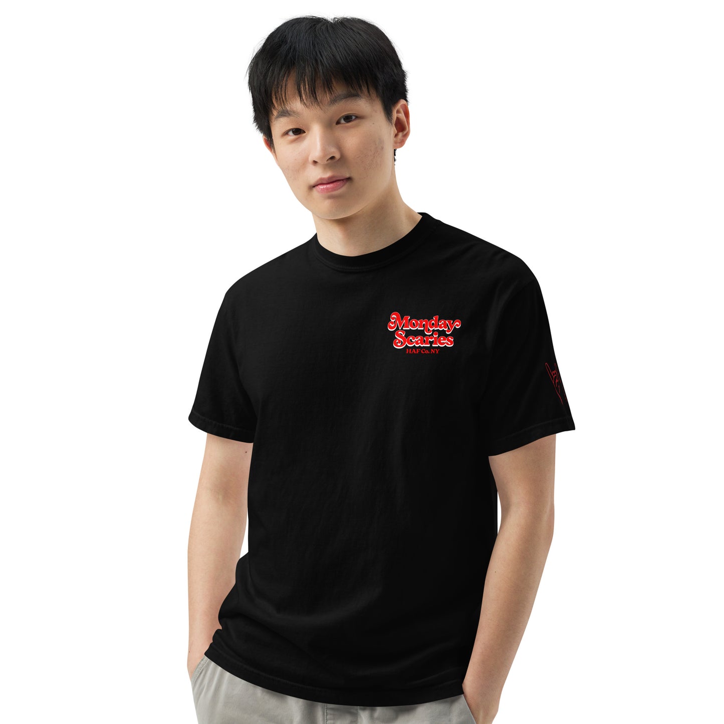 Monday Scaries Comfort Colors T-Shirt White Outline