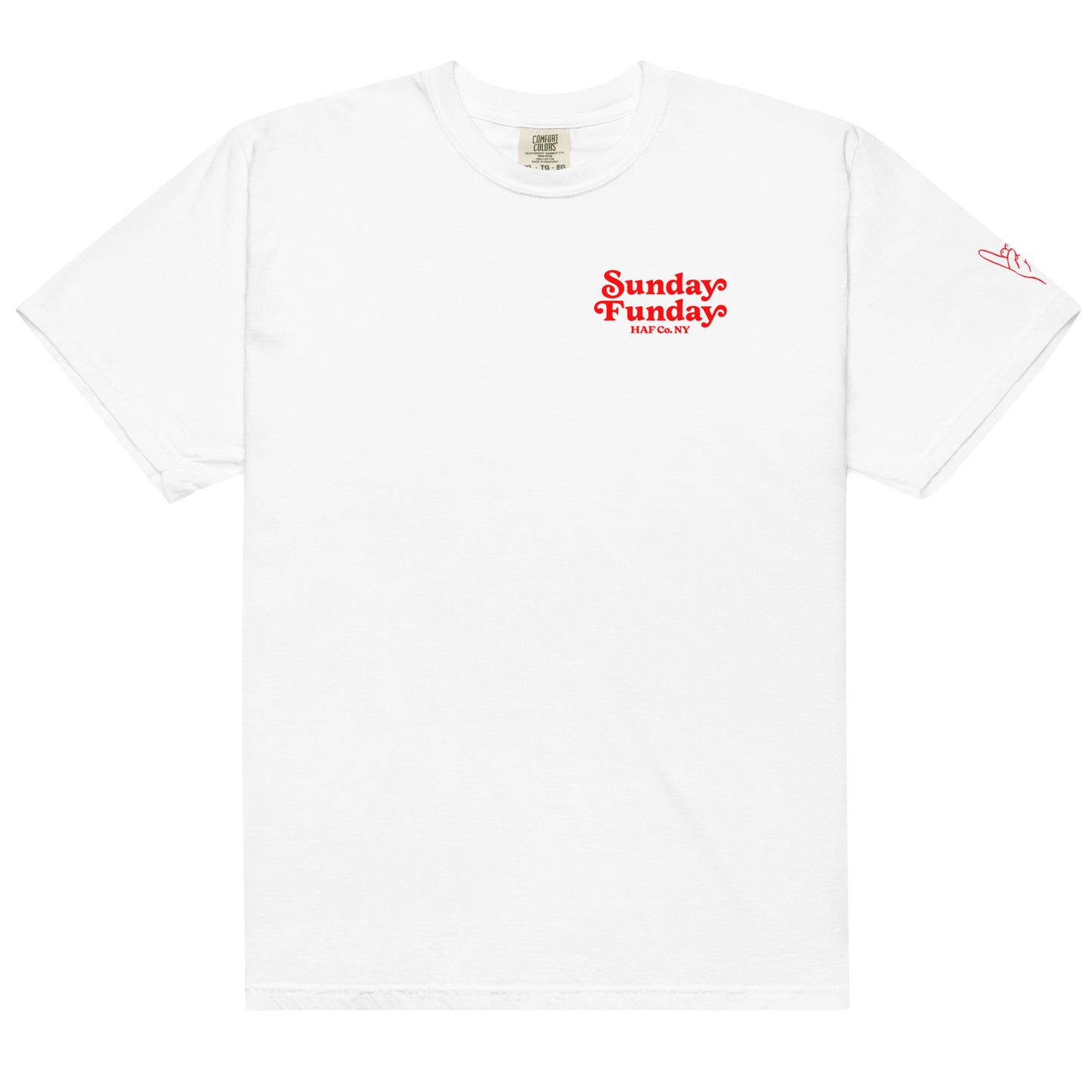 Sunday Funday Comfort Colors T-Shirt White Outline