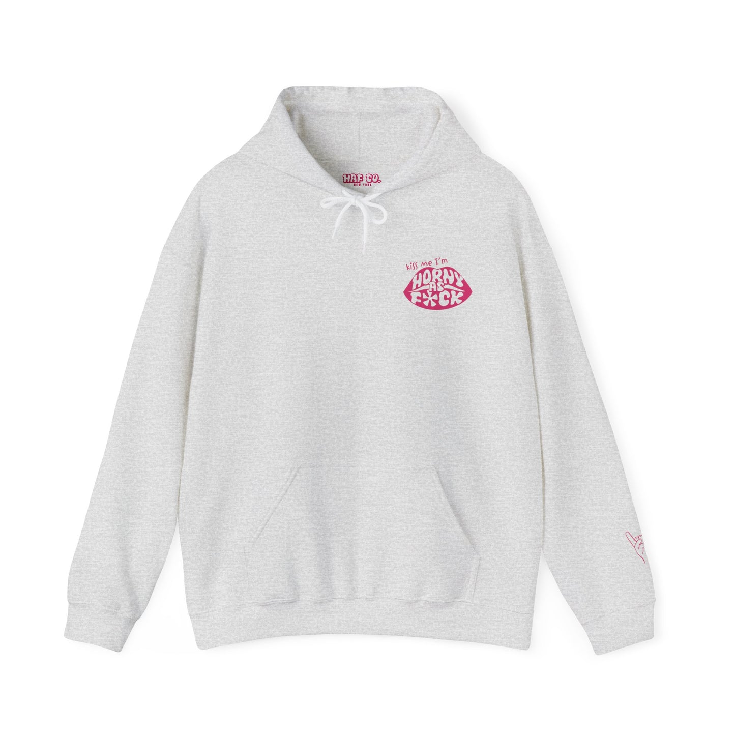 Kiss Me I'm Horny As F*ck Dark Pink Lips Hoodie