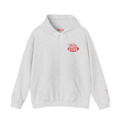 Kiss Me I'm Horny As F*ck Lips Hoodie Front & Back Designs
