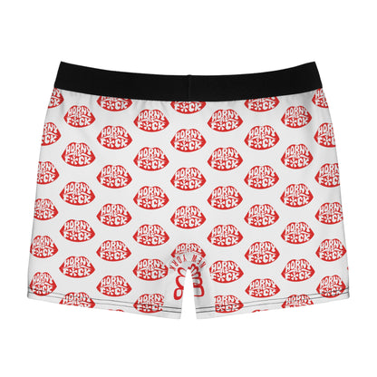 Horny As F*ck Lips Men's Boxer Briefs White and Red