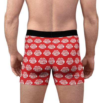 Horny As F*Ck Lips Mens Boxer Briefs Red and White