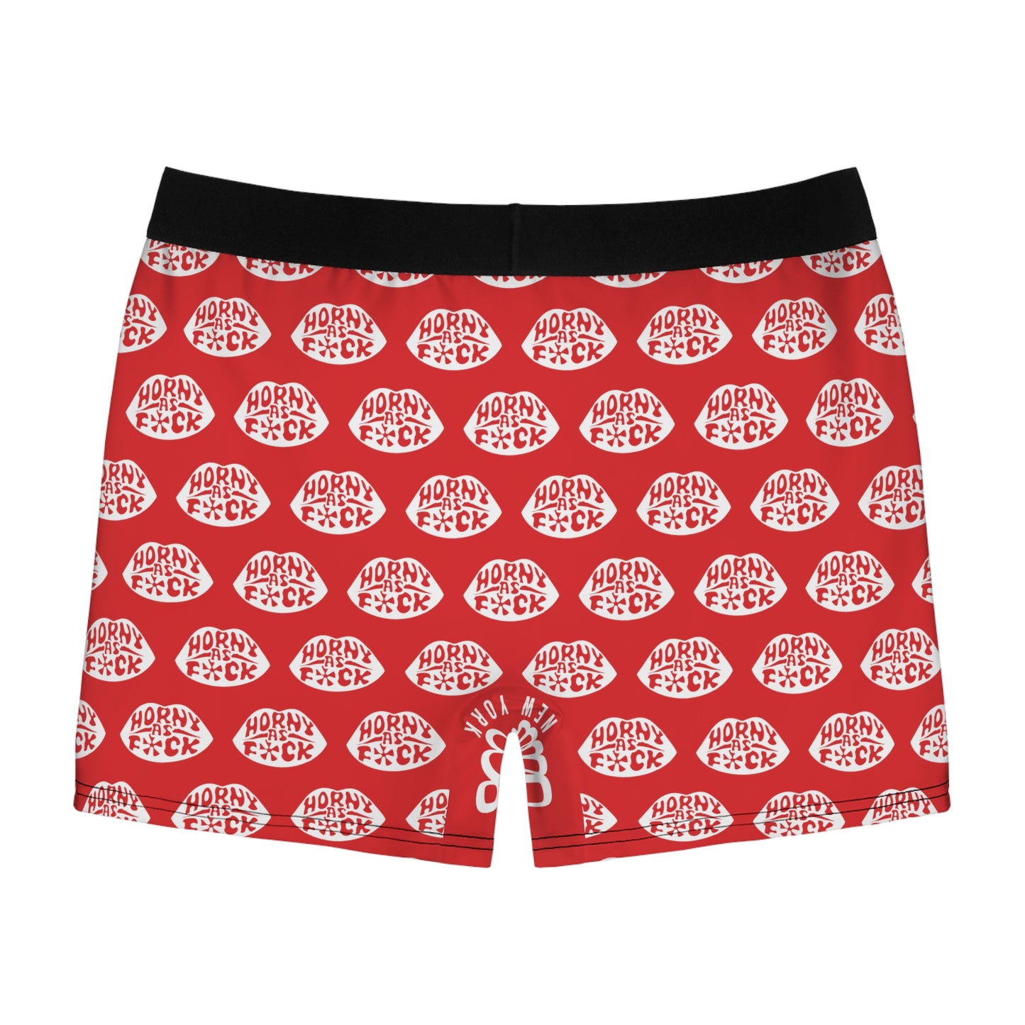 Horny As F*Ck Lips Mens Boxer Briefs Red and White