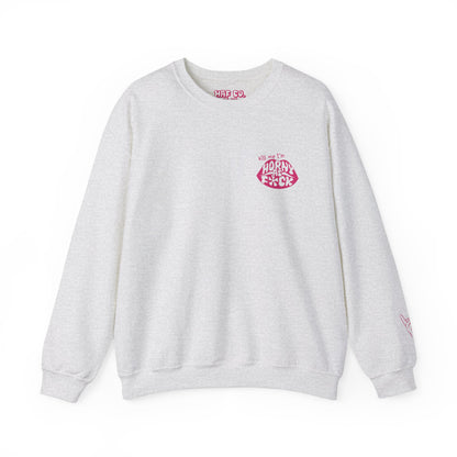 Kiss Me I'm Horny As F*ck Dark Pink Lips Crewneck