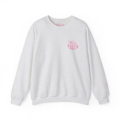 Kiss Me I'm Horny As F*ck Light Pink Lips Crewneck