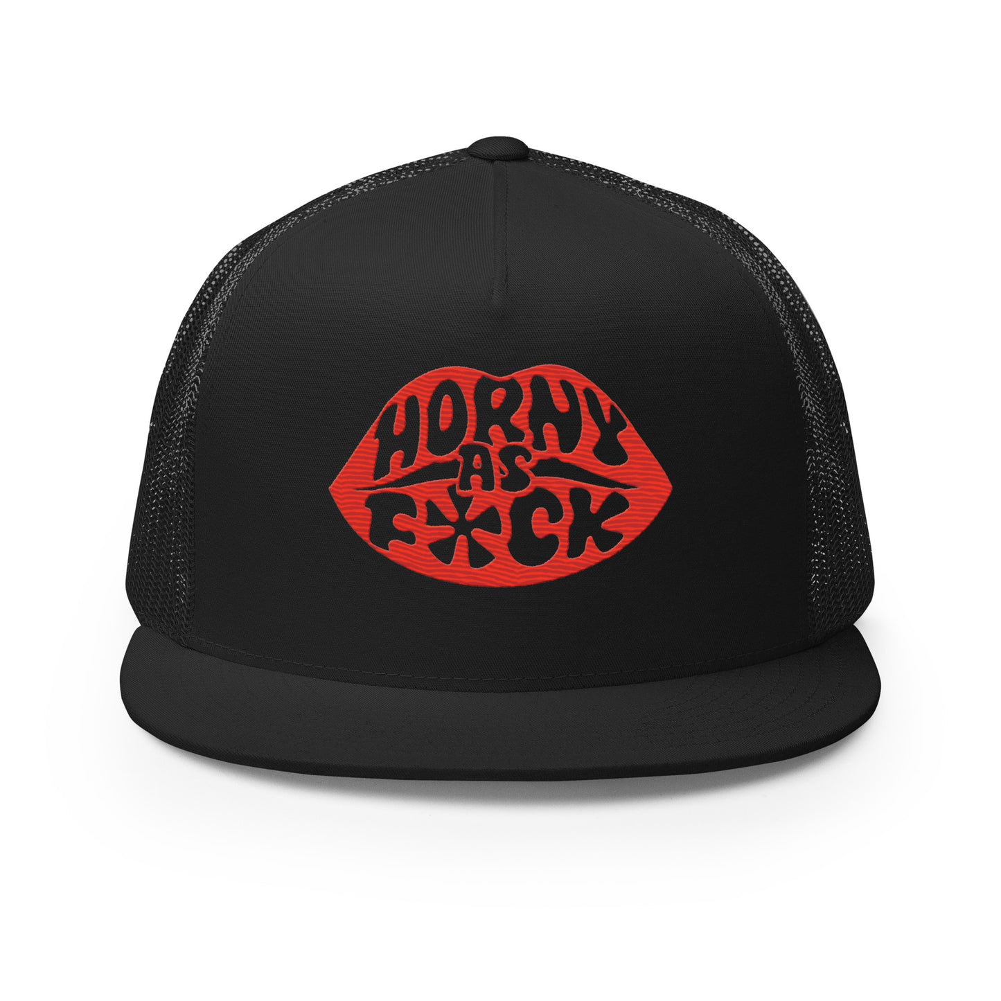 Horny As Fuck Lips 5 Panel Trucker Cap