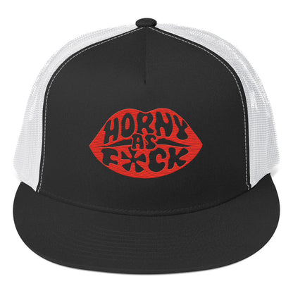 Horny As Fuck Lips 5 Panel Trucker Cap