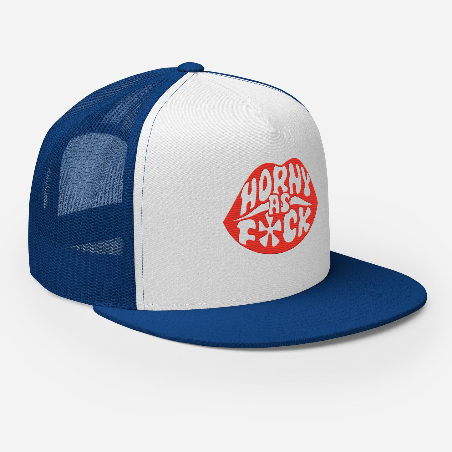 Horny As Fuck Lips 5 Panel Trucker Cap