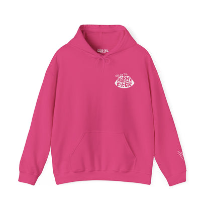 Kiss Me I'm Horny As F*ck Lips Hoodie Front & Back Designs