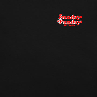 Sunday Funday Comfort Colors T-Shirt White Outline